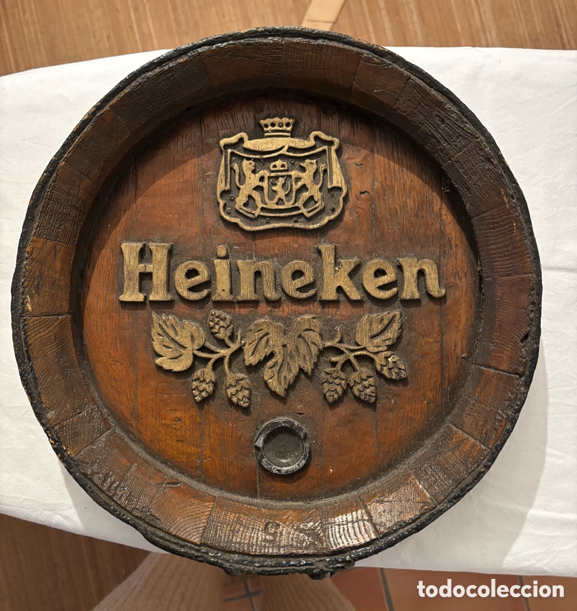 Coleccionismo de cervezas: Publicidad de barril de cerveza Heineken