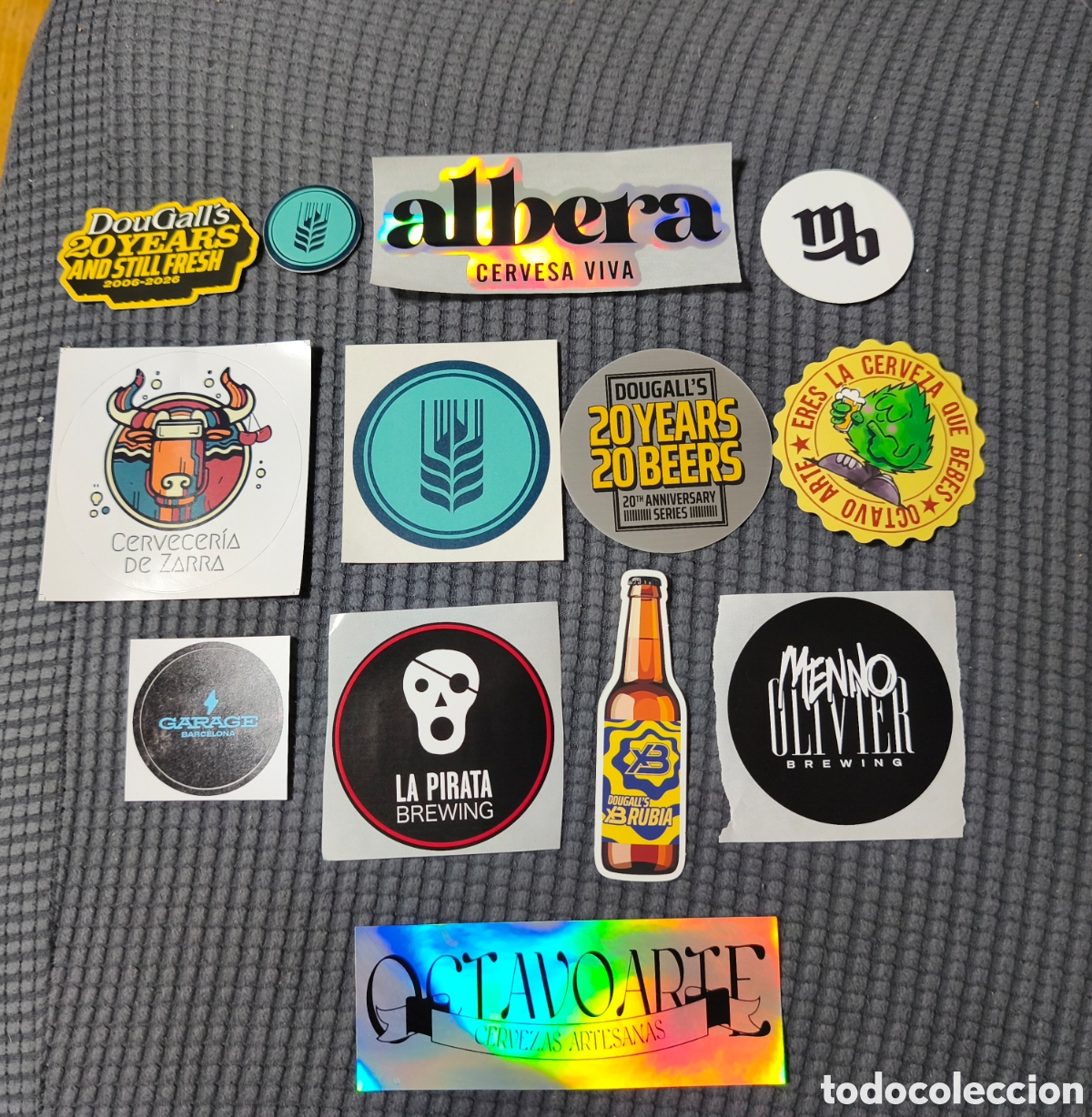 Coleccionismo de cervezas: Lote de 13 pegatinas de cerveza artesana espa&ntilde;ola