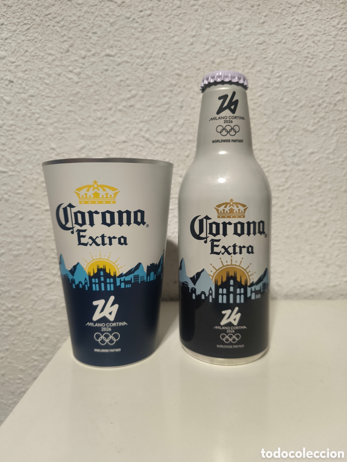 Collectable Beer: Botella cerveza y vaso de aluminio Corona 2026