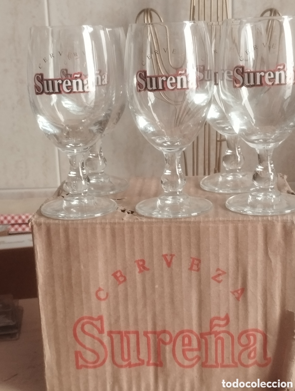 Coleccionismo de cervezas: COPAS DE CERVEZA SURE&Ntilde;A A&Ntilde;O 94 LOTE DE 5.