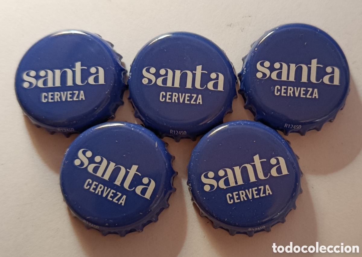 Coleccionismo de cervezas: LOTE CHAPAS DE CERVEZA SANTA/ASTURIAS
