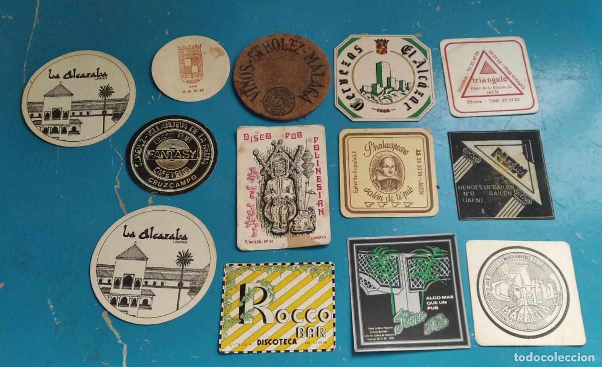 Coleccionismo de cervezas: Lote de 13 posavasos antiguos y raros variados. Cervezas Alc&aacute;zar, Cruzcampo, Vinos Scholez, etc...