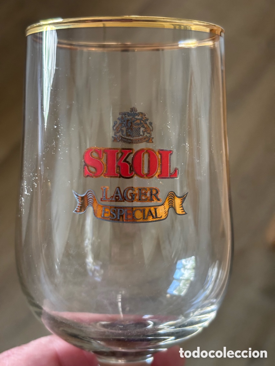 Coleccionismo de cervezas: Copas cerveza SKOL LAGER - Foto 4