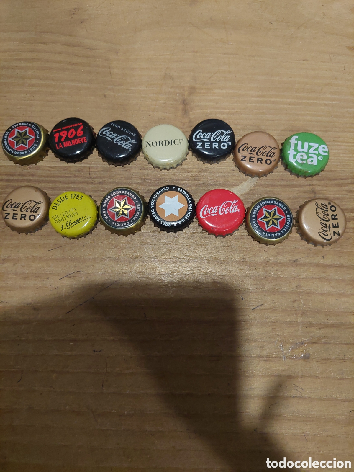 Coleccionismo de cervezas: 14 CHAPAS vintange cerveza, Coca-Cola, t&oacute;nica