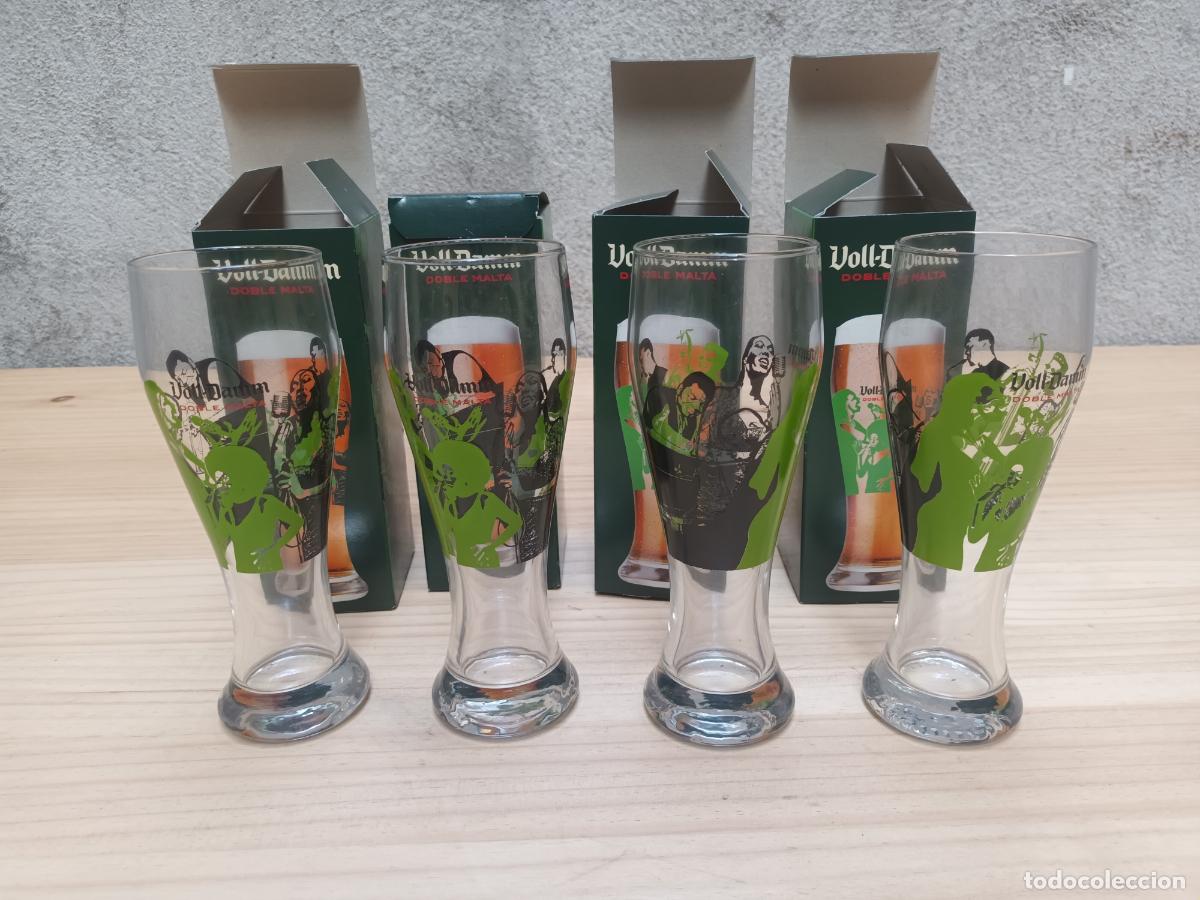 Coleccionismo de cervezas: LOTE VASO CERVEZA VOLL DAMM DOBLE MALTA JAZZ.