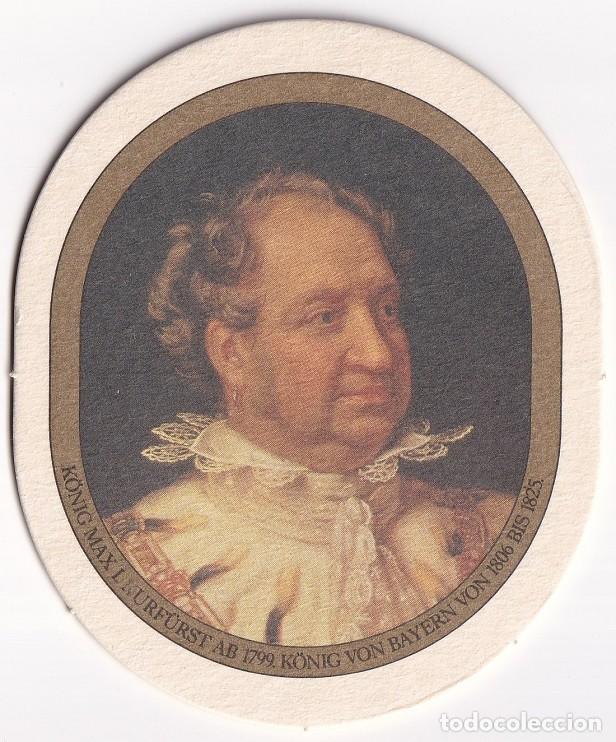 Coleccionismo de cervezas: Posavasos de cerveza alemana Prinzeregent Luitpold Weissbier - K&ouml;nig Max I Kurf&uuml;rst ab 1799 - Bayern