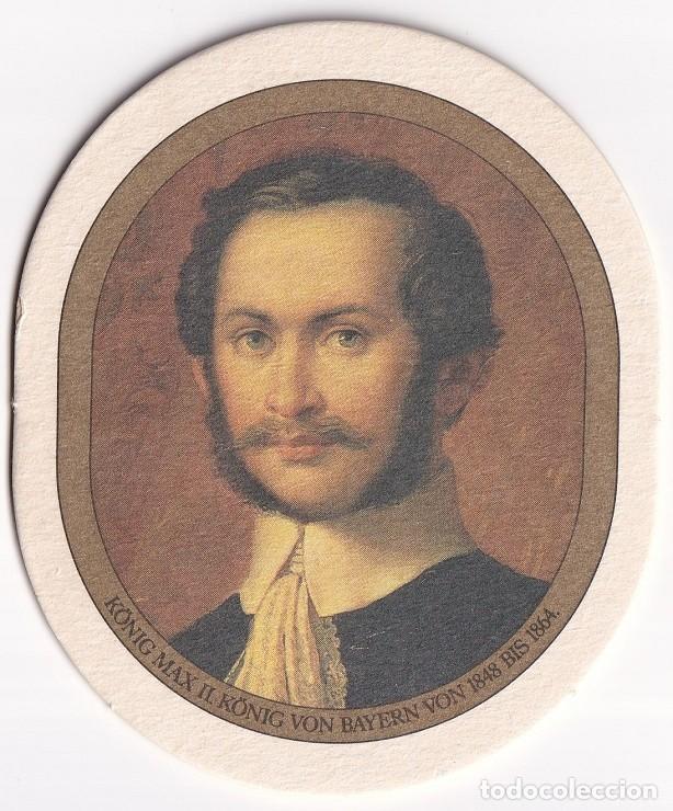Coleccionismo de cervezas: Posavasos de cerveza alemana Prinzeregent Luitpold Weissbier - K&ouml;nig Max II - Bayern von 1848 v 1864