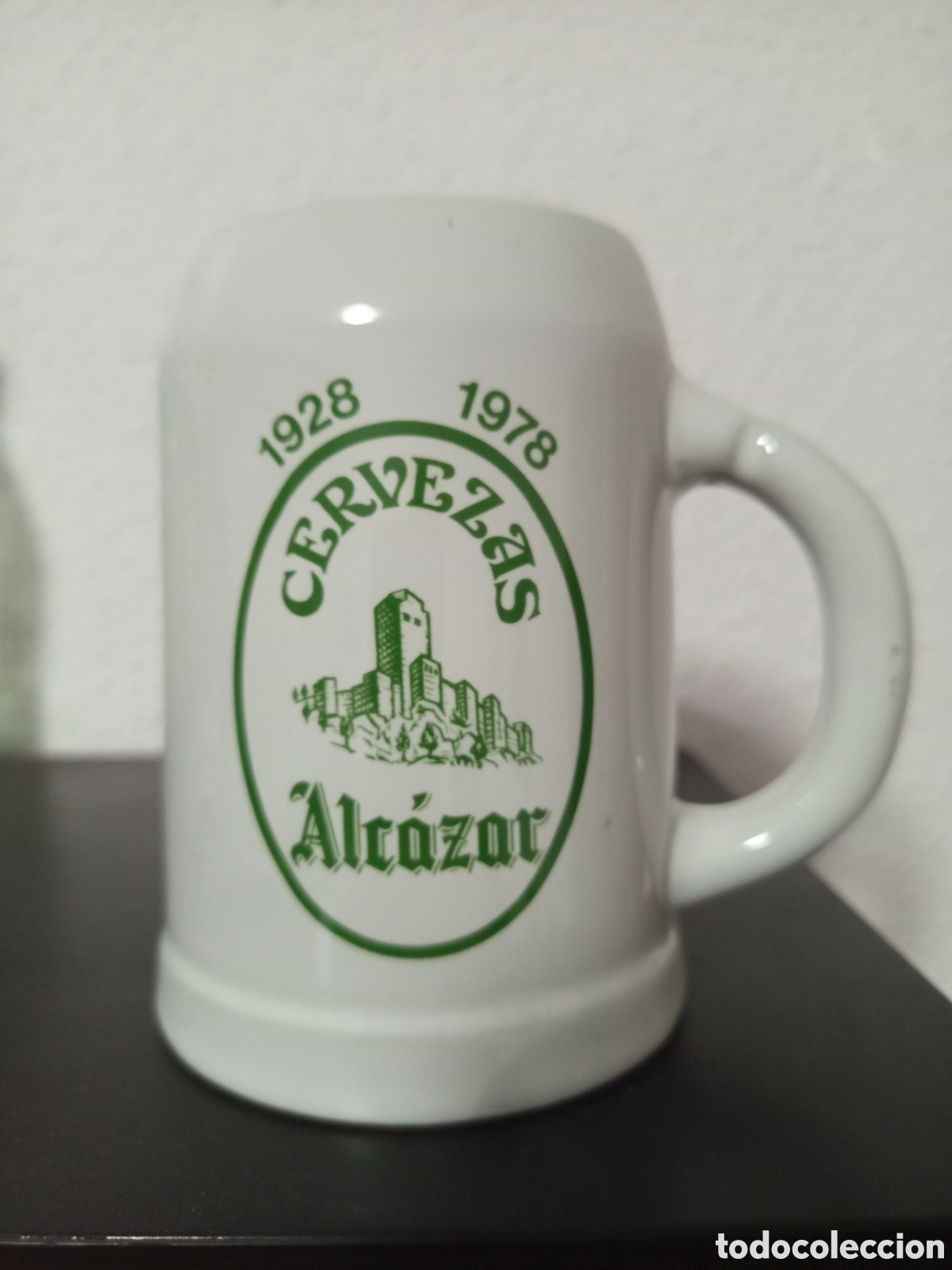 Coleccionismo de cervezas: Jarra de cerveza Alc&aacute;zar 50 aniversario jaen