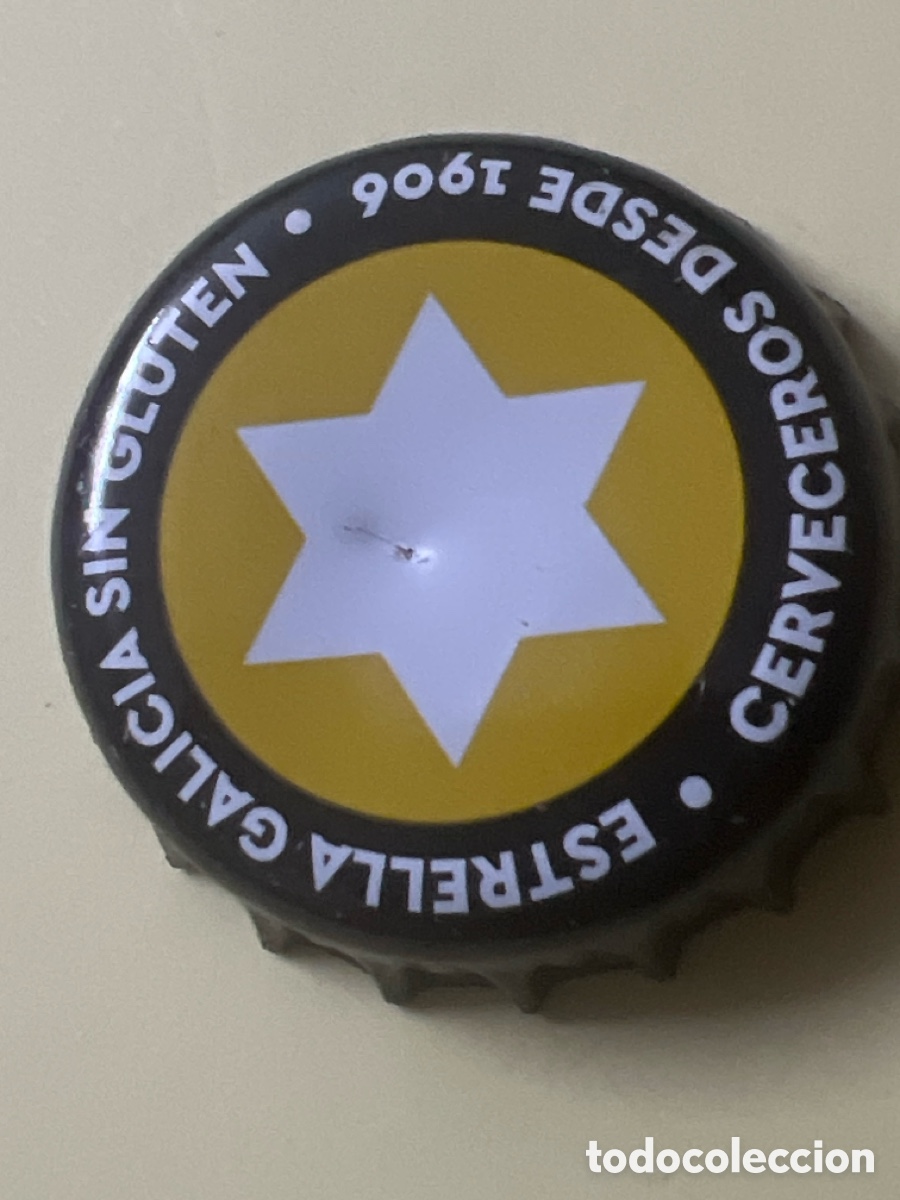 Coleccionismo de cervezas: T4/X15/G2. Chapa tap&oacute;n corona de la cerveza espa&ntilde;ola ESTRELLA GALICIA SIN GLUTEN - CERVECEROS