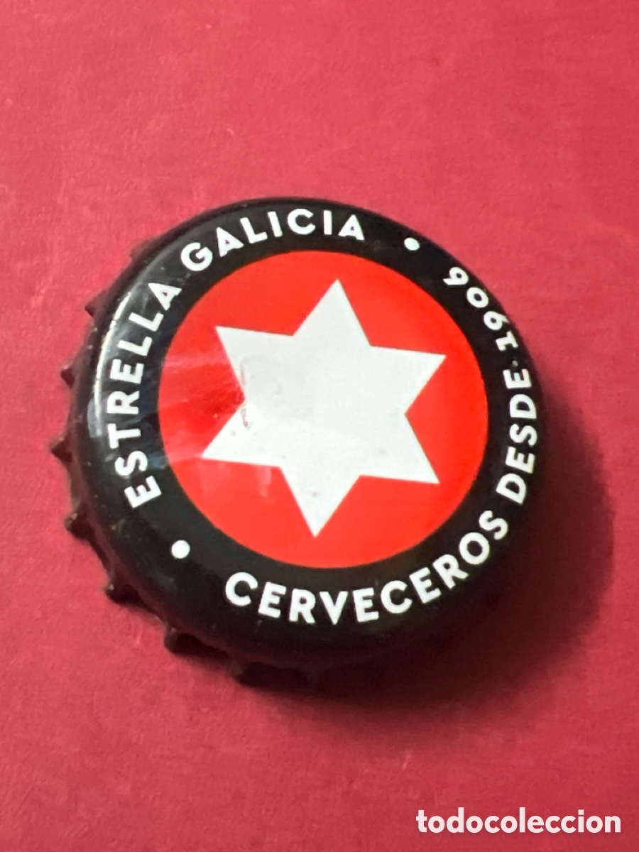 Coleccionismo de cervezas: T4/X15/M3. Estrella Galicia chapa cerveceros desde 1906