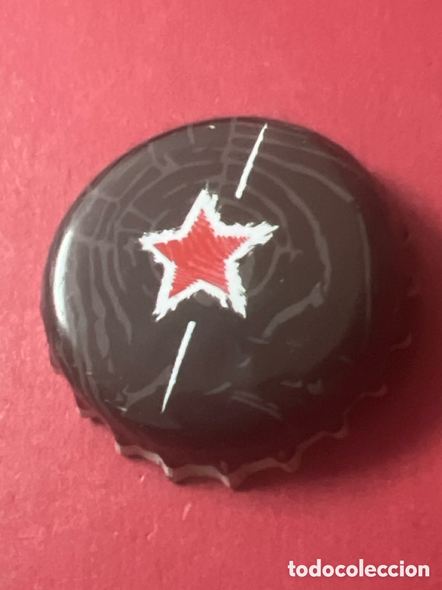 Coleccionismo de cervezas: T4/X15/O4. Tap&oacute;n o chapa de cerveza Firecatcher, Reino Unido. Estrella roja.