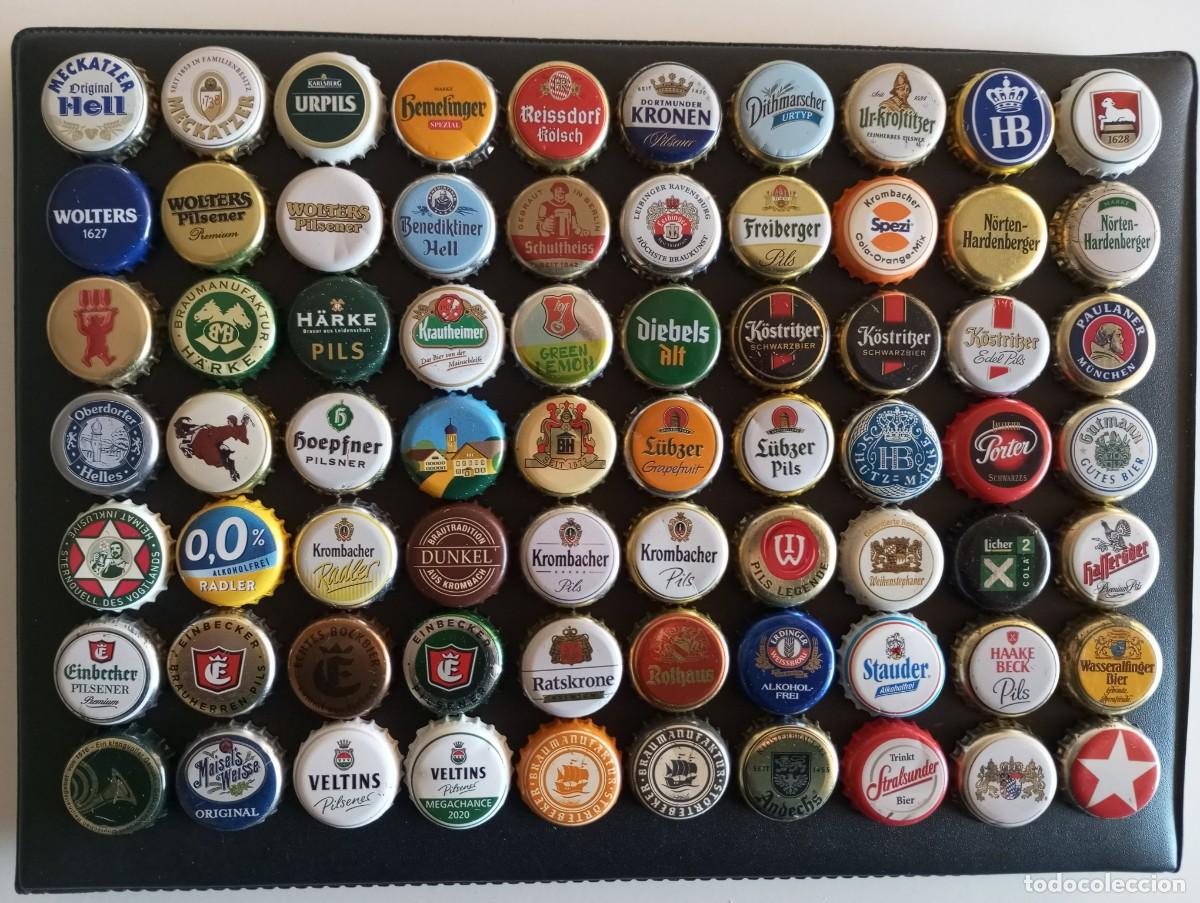 Coleccionismo de cervezas: Lote surtido de 70 chapas tap&oacute;n corona DIFERENTES de cervezas alemanas (ALEMANIA - 9)