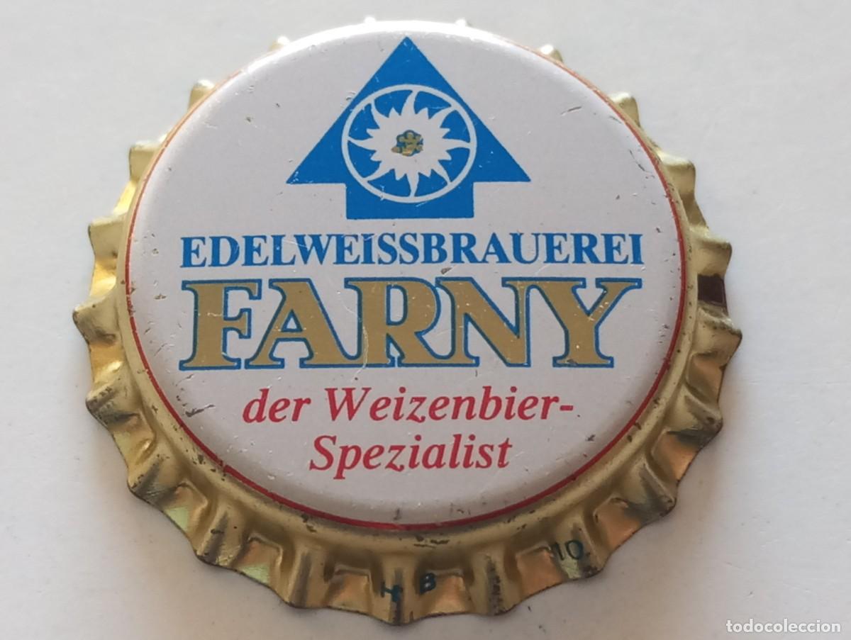 Coleccionismo de cervezas: Chapa tap&oacute;n corona NUEVO de la cerveza alemana FARNY EDELWEISSBRAUEREI DER WEIZENBIER-SPEZIALIST