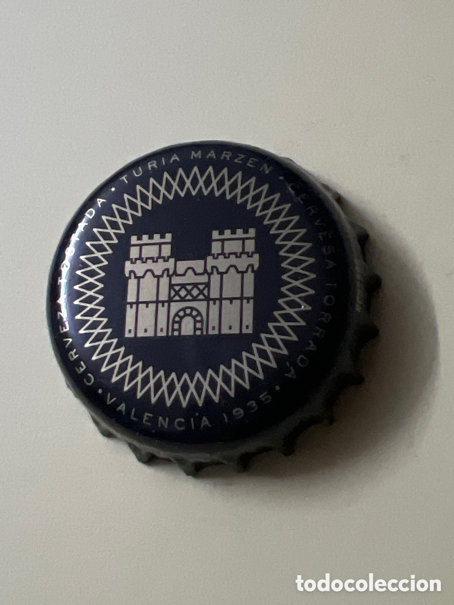 Coleccionismo de cervezas: T4/X13/D2. CHAPA TAP&Oacute;N CORONA CERVEZA - TURIA TOSTADA