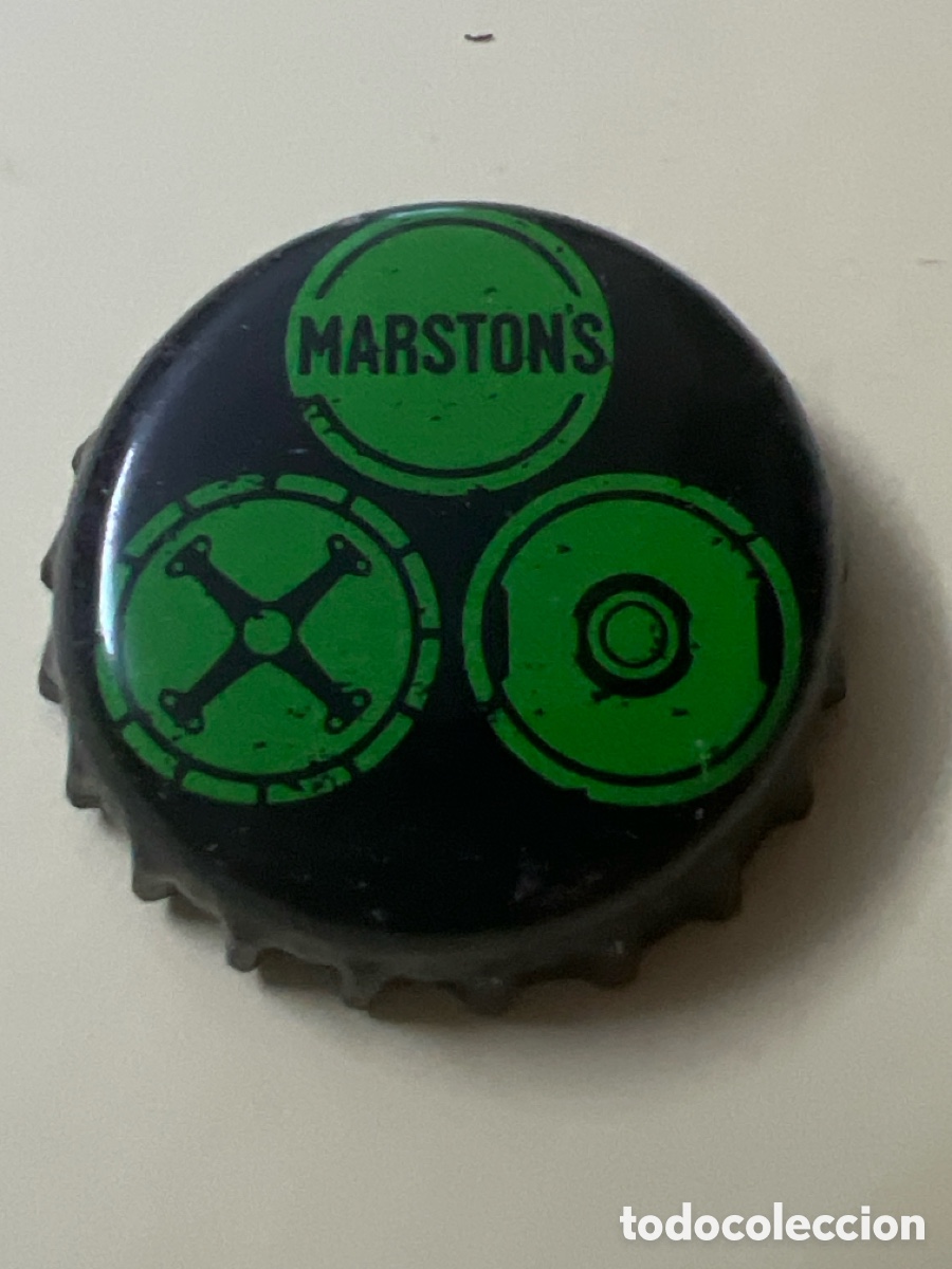 Coleccionismo de cervezas: T4/X16/i1. Kronkorken Marston's Brewery UK Gro&szlig;britannien Schwarz Gr&uuml;n