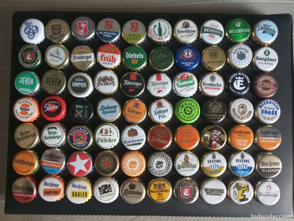 Coleccionismo de cervezas: Lote surtido de 70 chapas tap&oacute;n corona DIFERENTES de cervezas alemanas (ALEMANIA - 10)