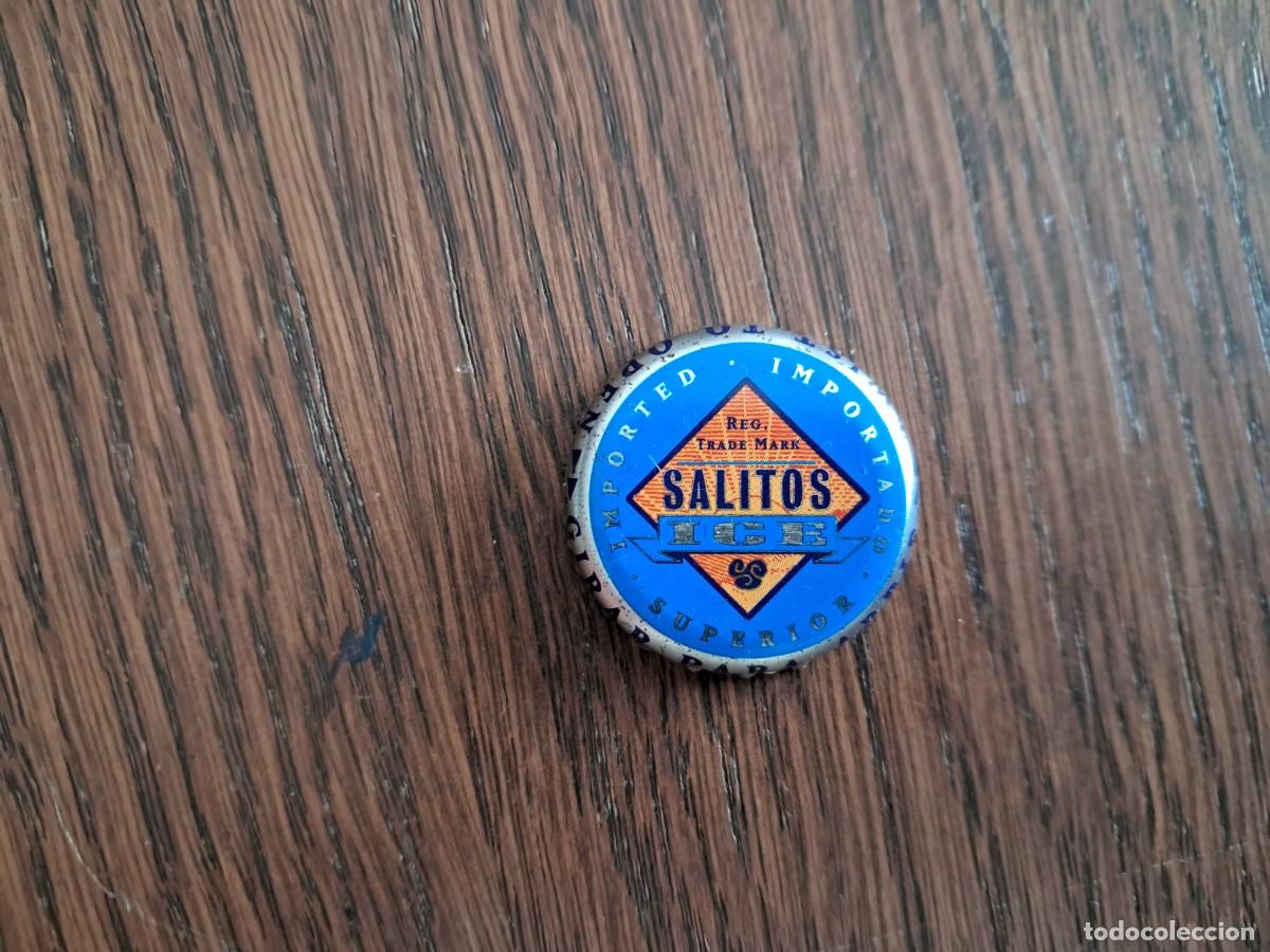 Coleccionismo de cervezas: chapa tap&oacute;n corona de cerveza salitos ice.