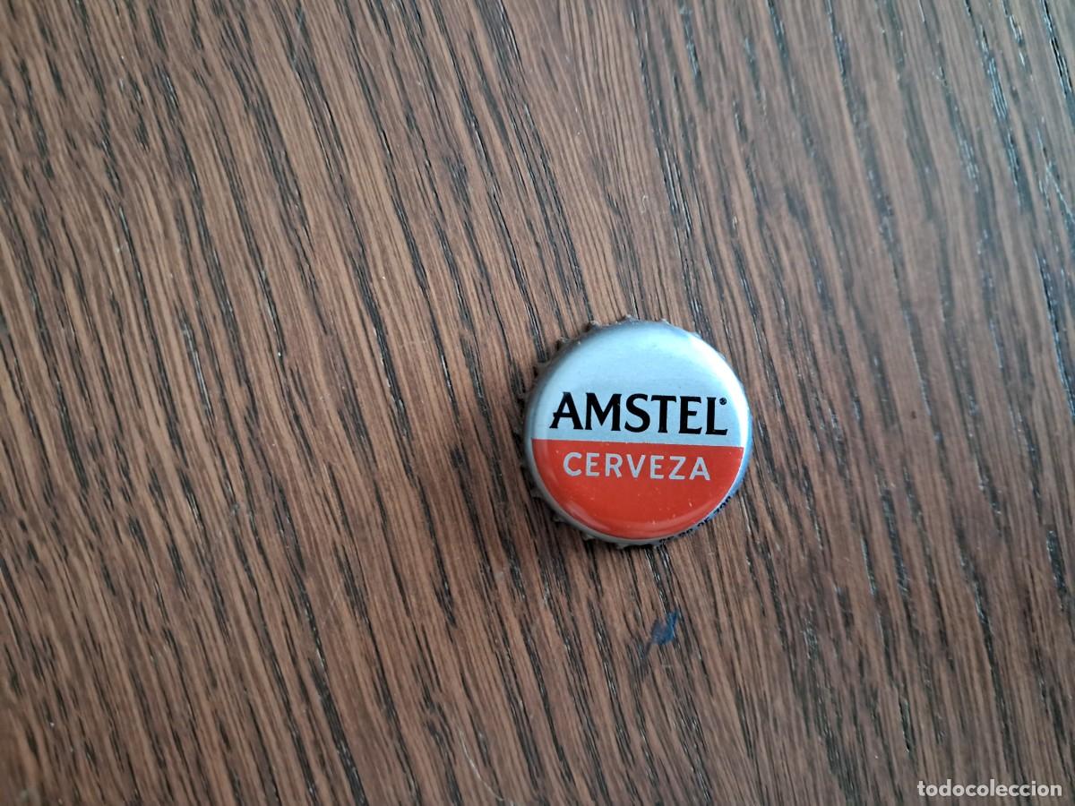 Coleccionismo de cervezas: chapa tap&oacute;n corona de cerveza, amstel.