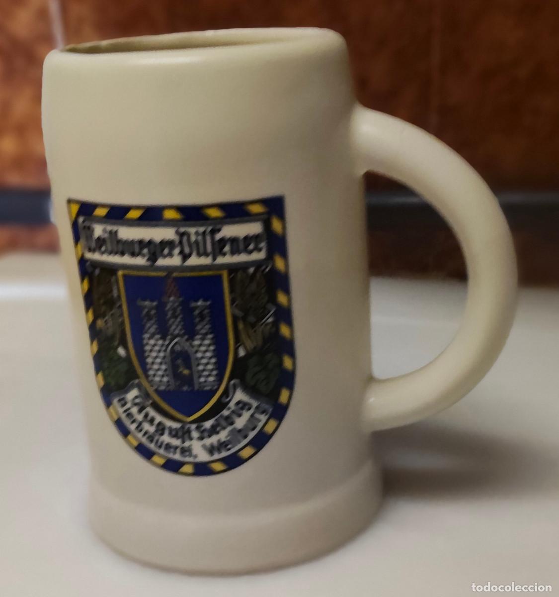 Coleccionismo de cervezas: JARRA DE CERVEZA DE CER&Aacute;MICA. MAESTROS CERVECEROS DE WEILBURGO, ALEMANIA. WEILBURGER PILSENER.