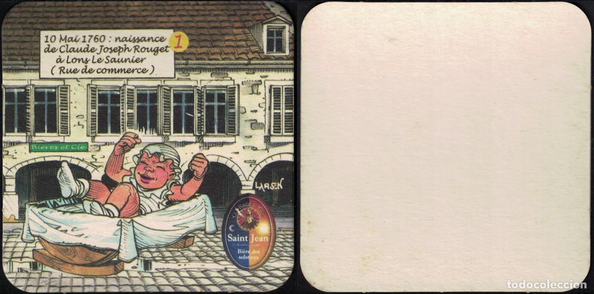 Coleccionismo de cervezas: Francia Sous Bock Beermat Coaster Rouget de Lisle 1 Naissance Claude Joseph Rouget &agrave; Lons Le Saunier