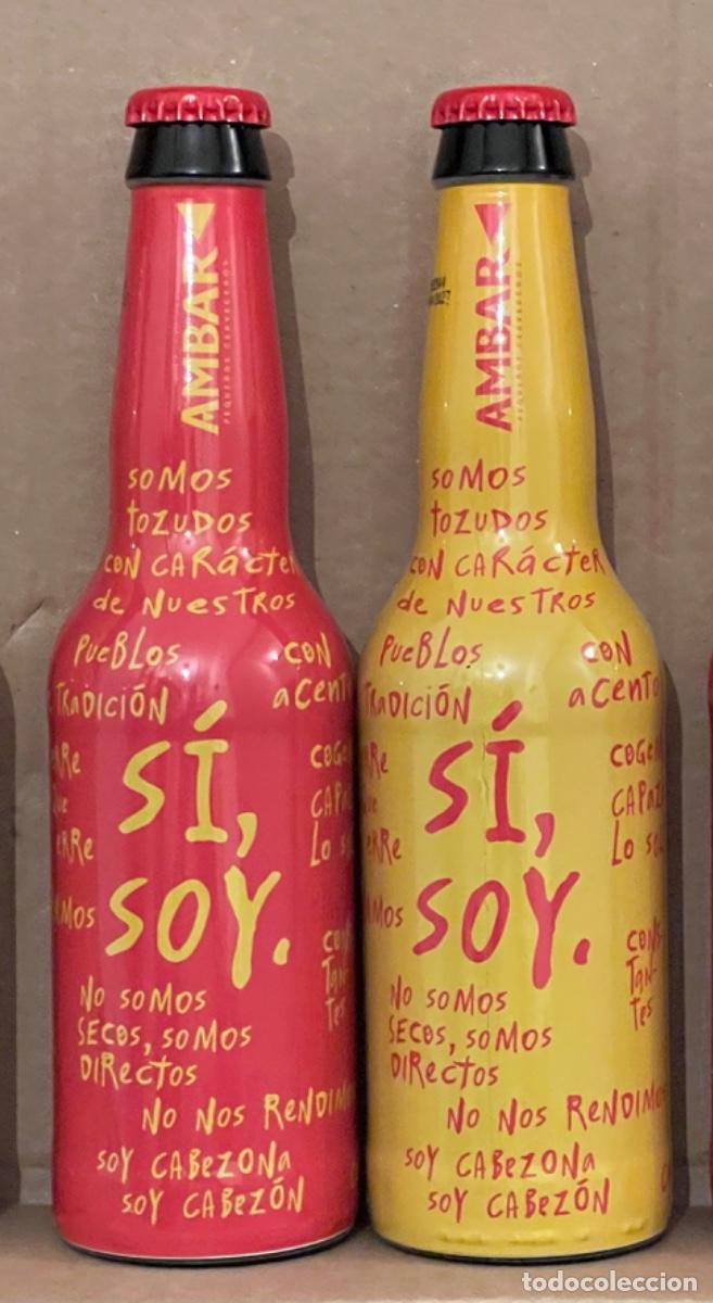 Coleccionismo de cervezas: 2 botellas de cerveza AMBAR SOY DE ARAGON