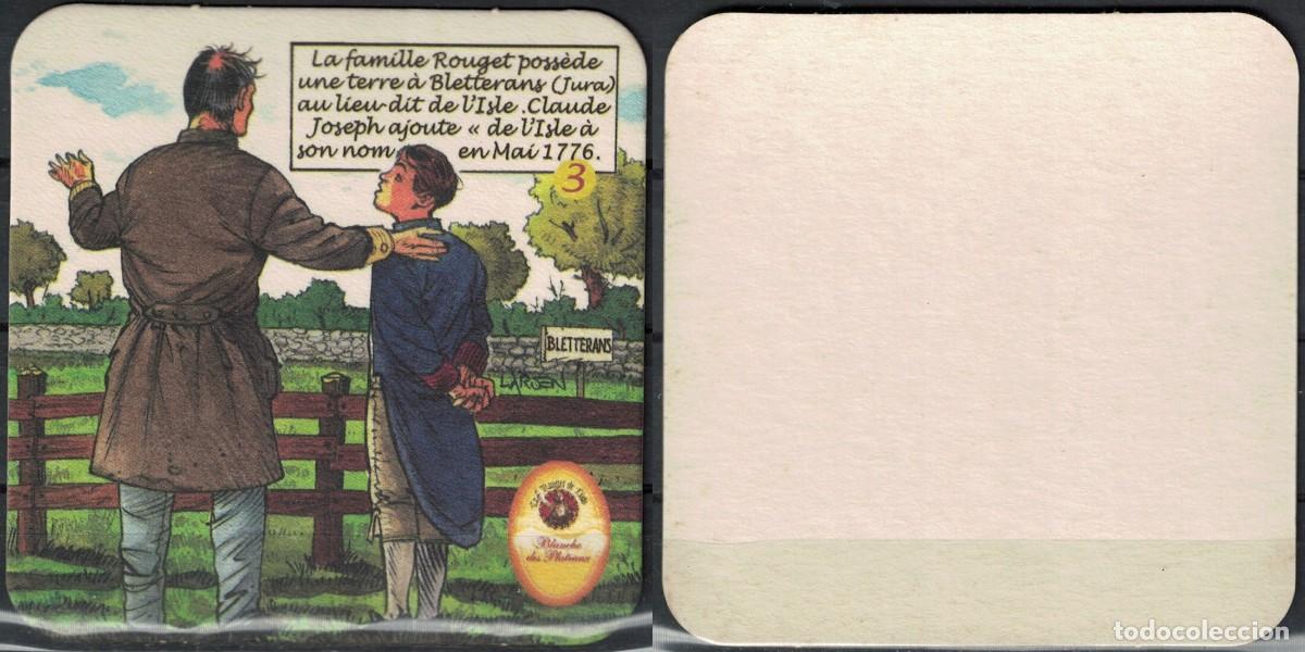 Coleccionismo de cervezas: Francia Sous Bock Beermat Coaster Rouget de Lisle 3 La famille Rouget poss&egrave;de terre &agrave; Bletterans