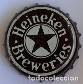 Coleccionismo de cervezas: Muy antigua chapa de cerveza Heineken Breweries (factoria APx)