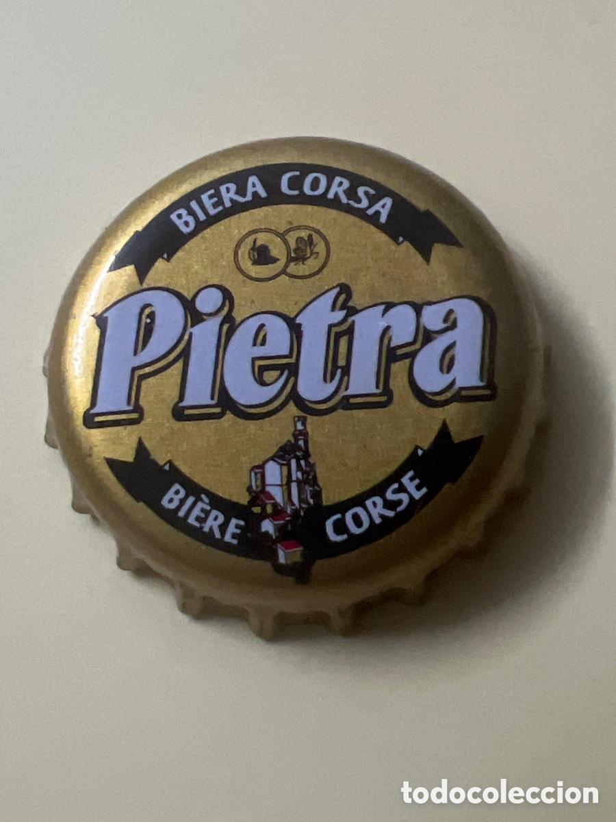 Coleccionismo de cervezas: T4/X18/F4. Chapa tap&oacute;n corona de la cerveza francesa PIETRA BIERA CORSA