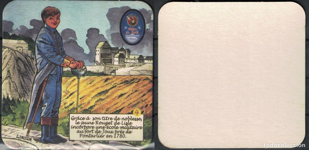 Coleccionismo de cervezas: Francia Sous Bock Beermat Coaster Rouget de Lisle 4 &eacute;cole militaire Fort de Joux