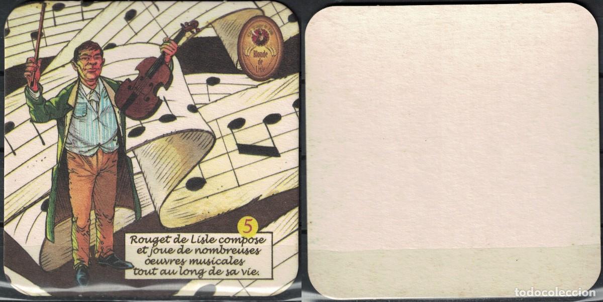 Coleccionismo de cervezas: Francia Sous Bock Beermat Coaster 5 Rouget de Lisle compose et joue oeuvres musicales