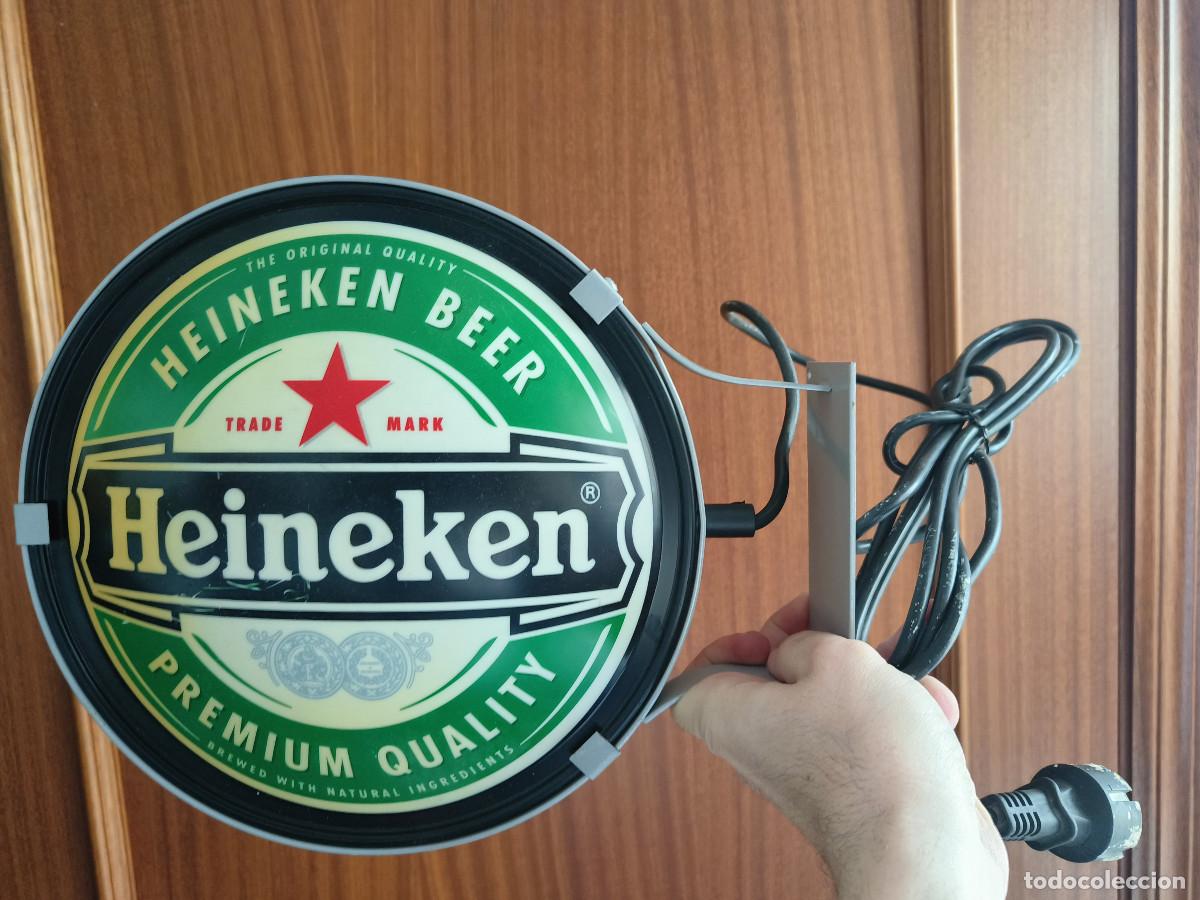 Coleccionismo de cervezas: Ocasion coleccionistas ! Antiguo Letrero luminoso luz publicidad Cerveza Heineken funcionando