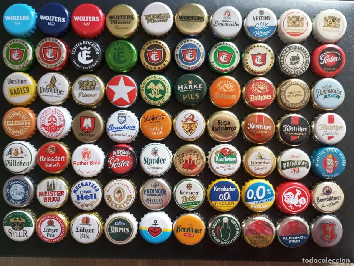 Coleccionismo de cervezas: Lote surtido de 70 chapas tap&oacute;n corona DIFERENTES de cervezas alemanas (ALEMANIA - 11)