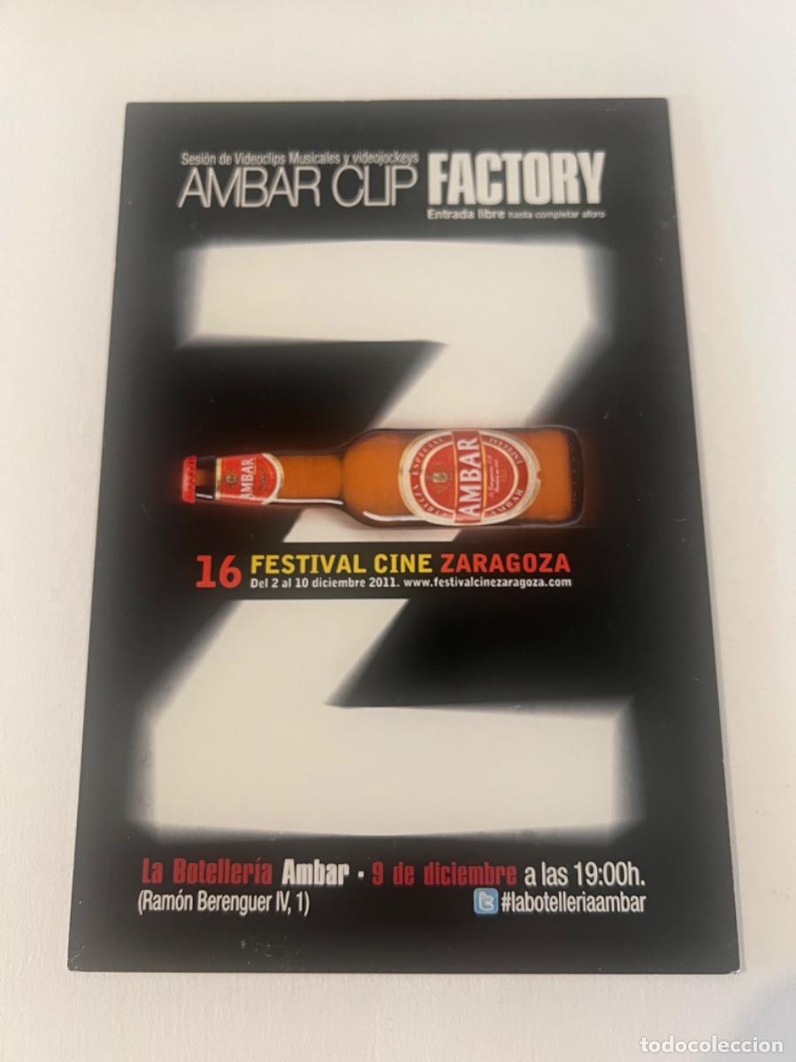 Coleccionismo de cervezas: Postal de cerveza AMBAR CLIP FACTORY