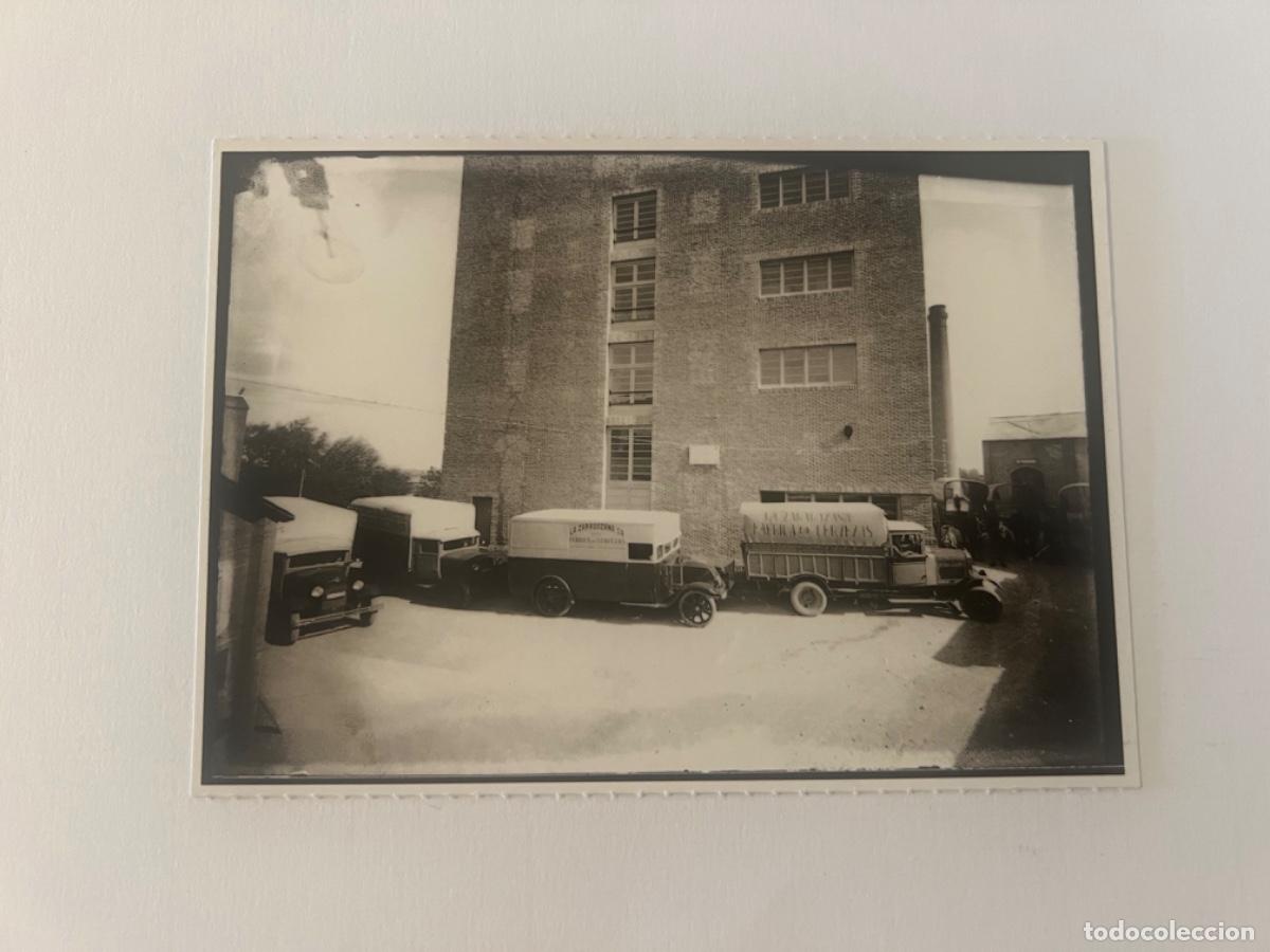 Coleccionismo de cervezas: Postal de cerveza AMBAR LA ZARAGOZANA camiones