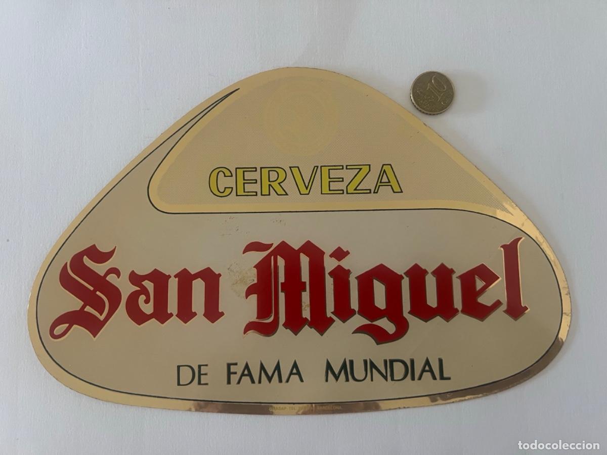 Coleccionismo de cervezas: Antigua Pegatina cerveza SAN MIGUEL