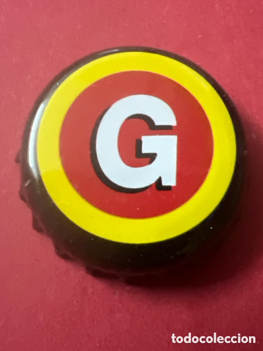 Coleccionismo de cervezas: H64. CHAPA CERVEZA - Capsule de bi&egrave;re belge GINETTE noire, jaune, rouge et blanche