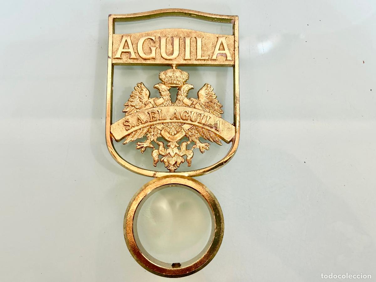 Coleccionismo de cervezas: REMATE GRIFO CERVEZA EL AGUILA S.A-MET&Aacute;LICO-CERVEZAS ANTIGUO TIRADOR PLACA-2