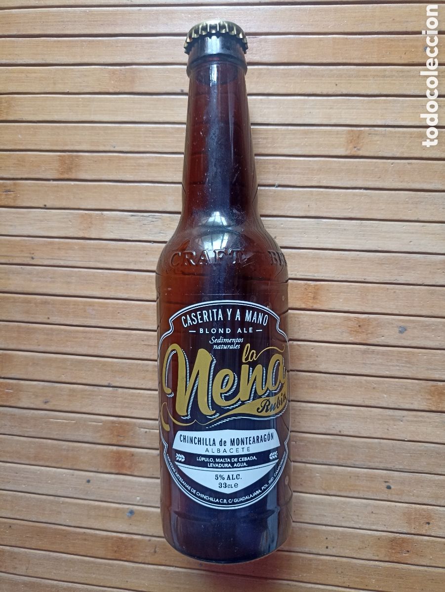 Coleccionismo de cervezas: Botella cerveza La nena rubia artesanal vac&iacute;a con chapa 330 ml - Chinchilla de Montearag&oacute;n Albacete