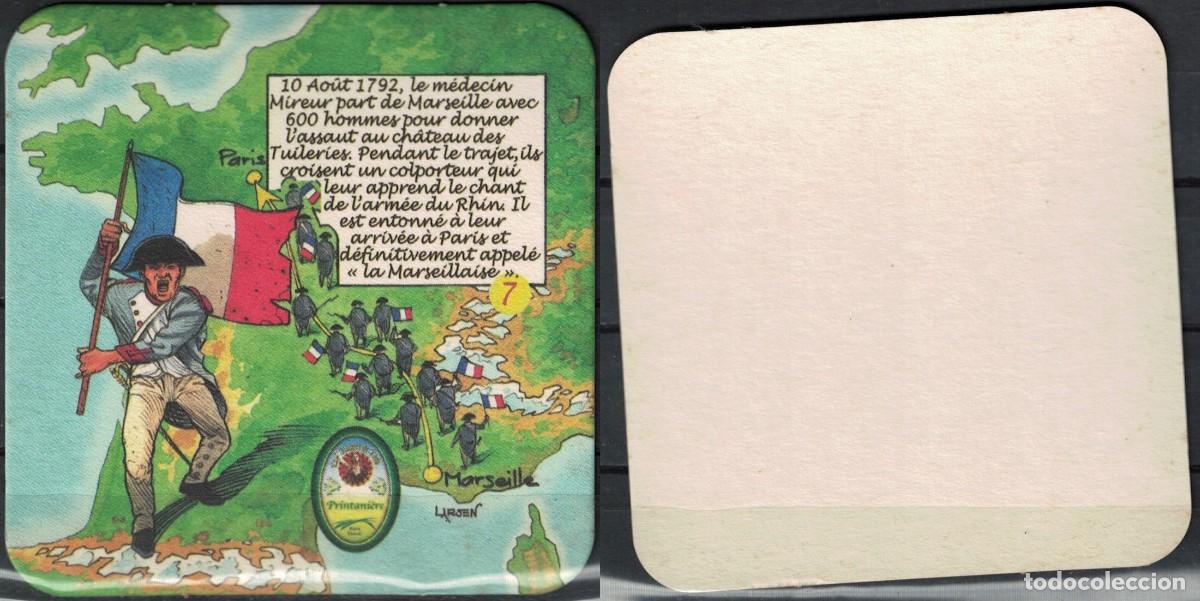 Coleccionismo de cervezas: Francia Sous Bock Beermat Coaster 7 Rouget de Lisle assaut Ch&acirc;teau des Tuileries