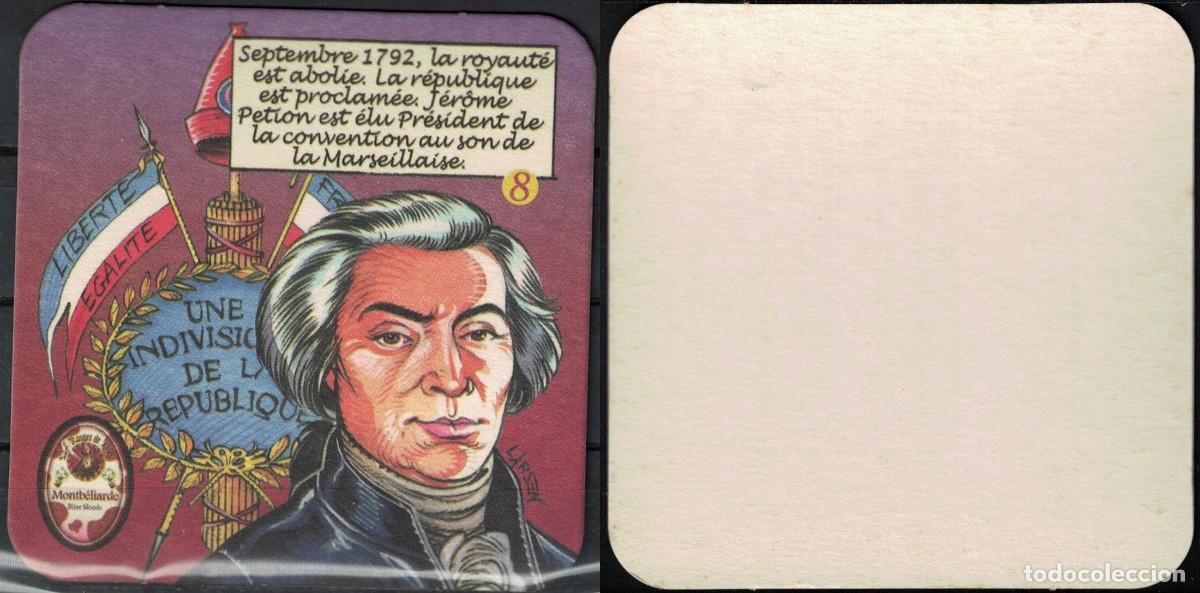 Coleccionismo de cervezas: Francia Sous Bock Beermat Coaster 8 Rouget de Lisle Royaut&eacute; abolie R&eacute;publique proclam&eacute;e