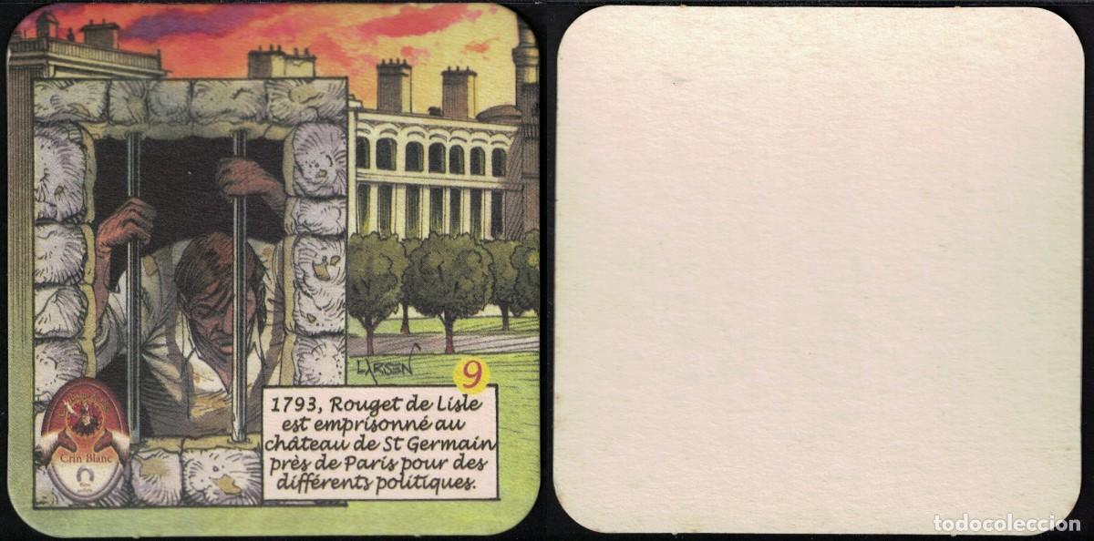 Coleccionismo de cervezas: Francia Sous Bock Beermat Coaster 9 Rouget de Lisle emprisonn&eacute; pour diff&eacute;rents politiques