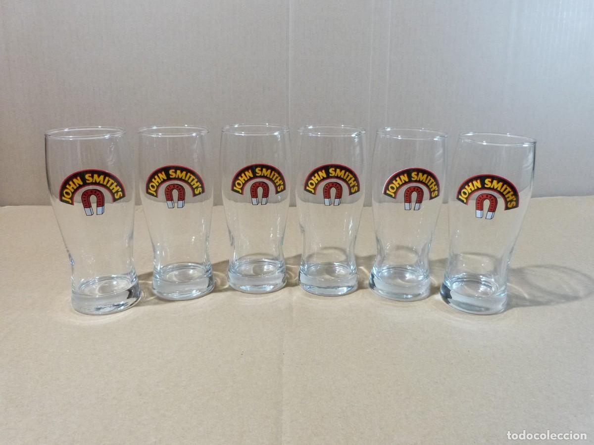 Coleccionismo de cervezas: Juego o lote de 6 vasos de cerveza JOHN SMITH'S Finest Quality