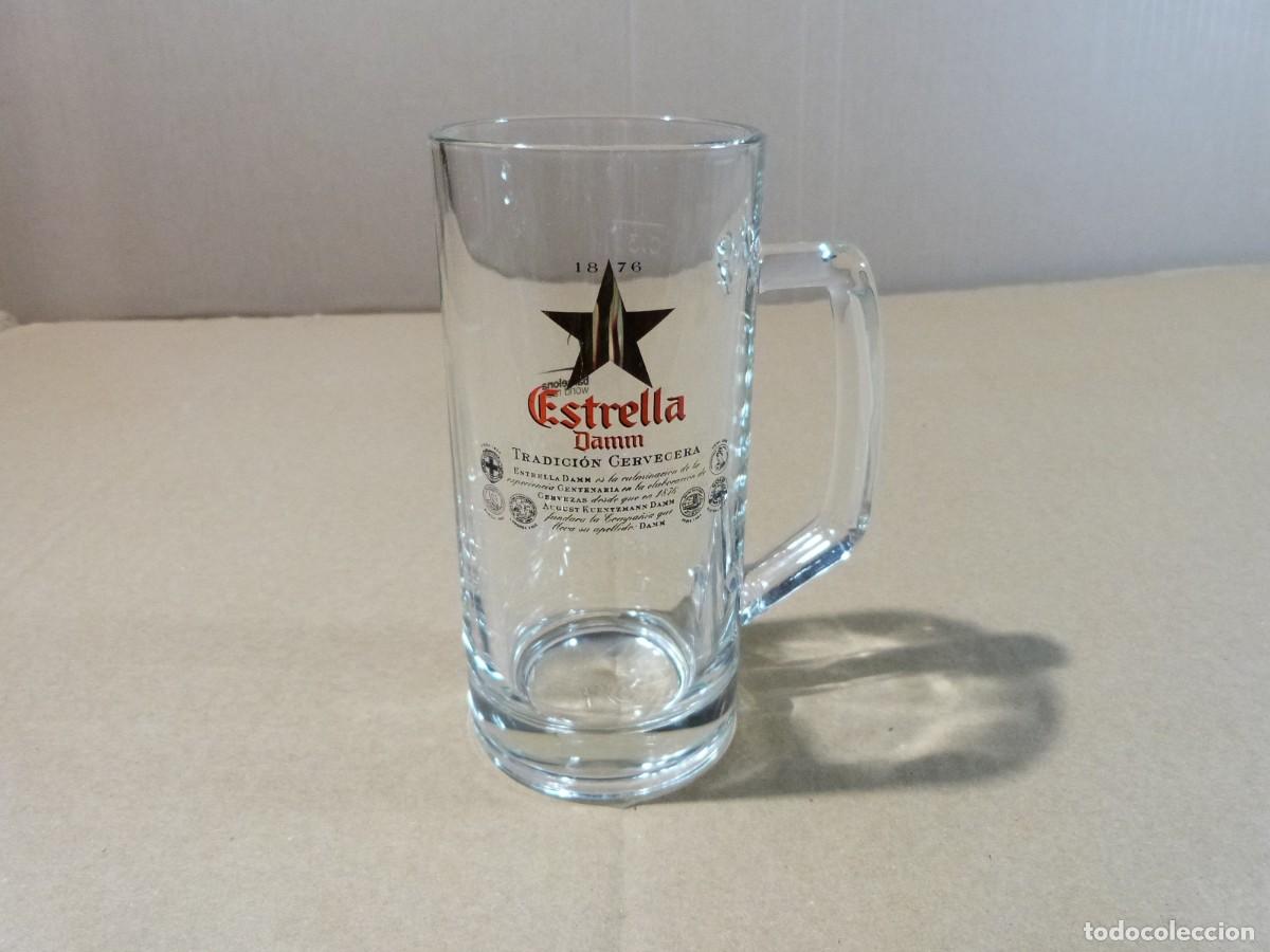 Coleccionismo de cervezas: Jarra vaso cerveza ESTRELLA DAMM Tradicion Cervecera desde 1876