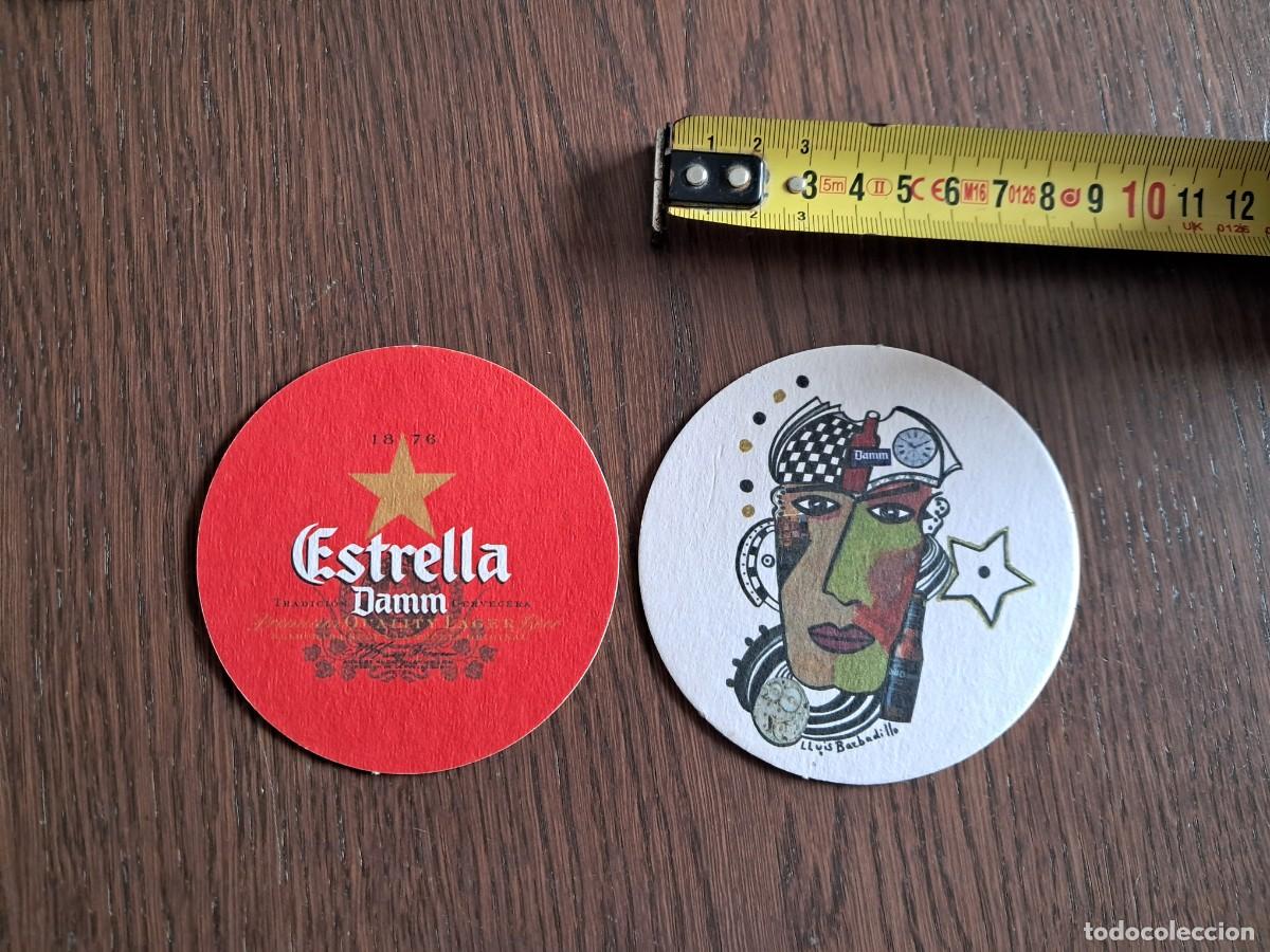 Coleccionismo de cervezas: posavasos de cerveza, estrella Damm, pintura Lluis Barbadillo.