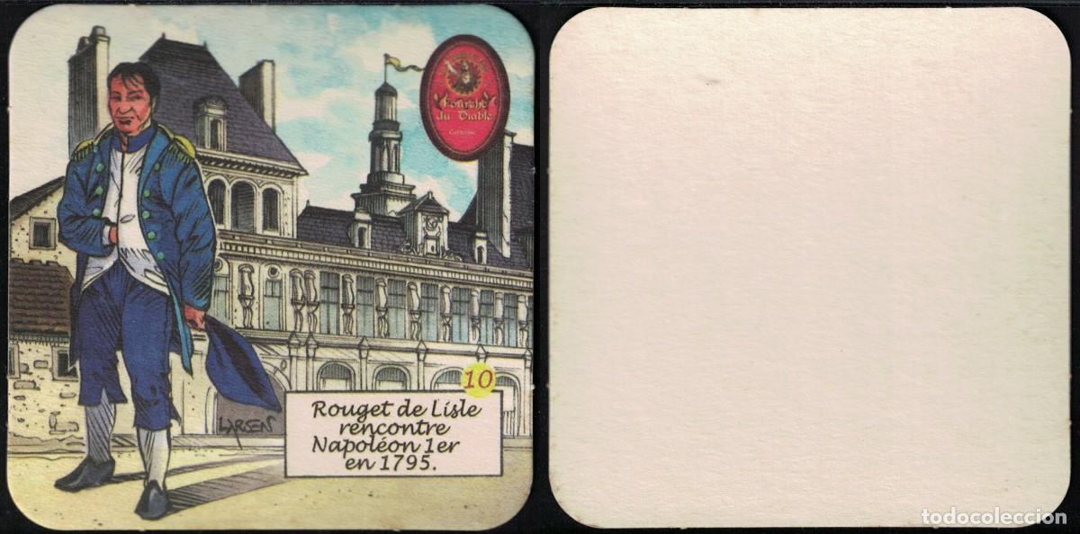 Coleccionismo de cervezas: Francia Sous Bock Beermat Coaster 10 Rouget de Lisle rencontre Napol&eacute;on 1er