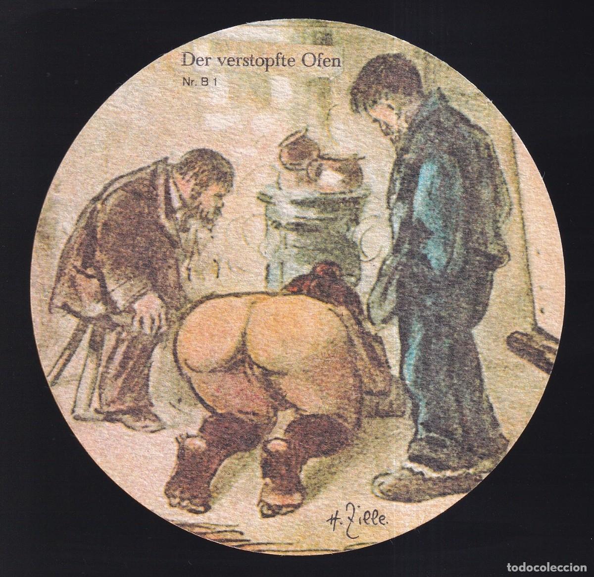 Coleccionismo de cervezas: Rudolf Heinrich Zille. Completa de 12 unidades (serie A y B de 6 unidades) &Oslash; 108 mm.