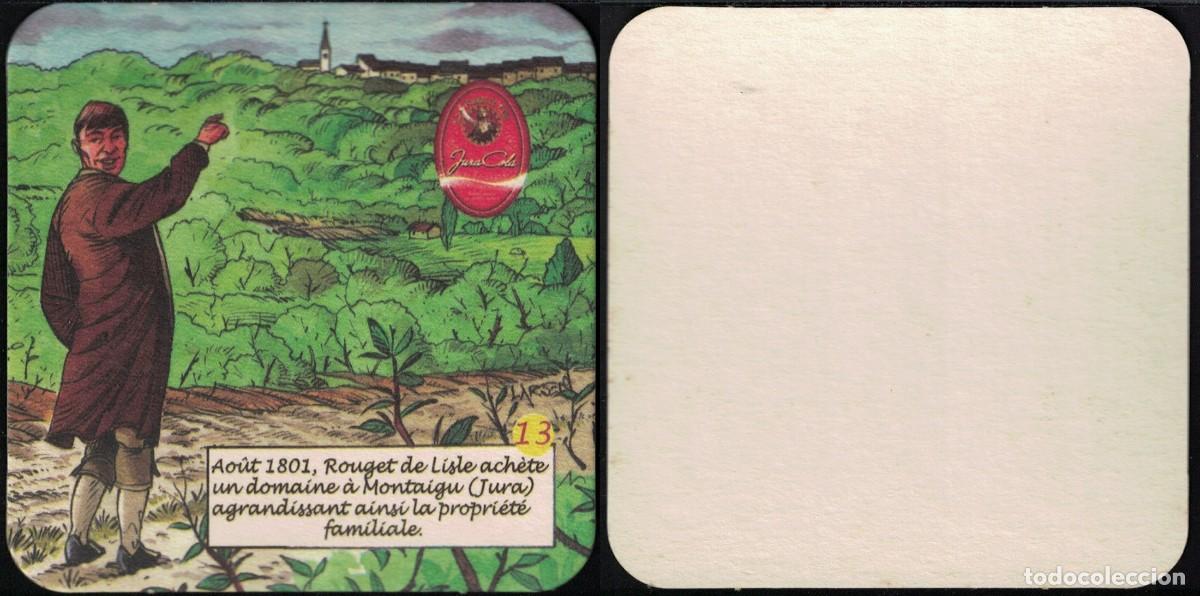 Coleccionismo de cervezas: Francia Sous Bock Beermat Coaster 13 Rouget de Lisle ach&egrave;te domaine &agrave; Montaigu Jura