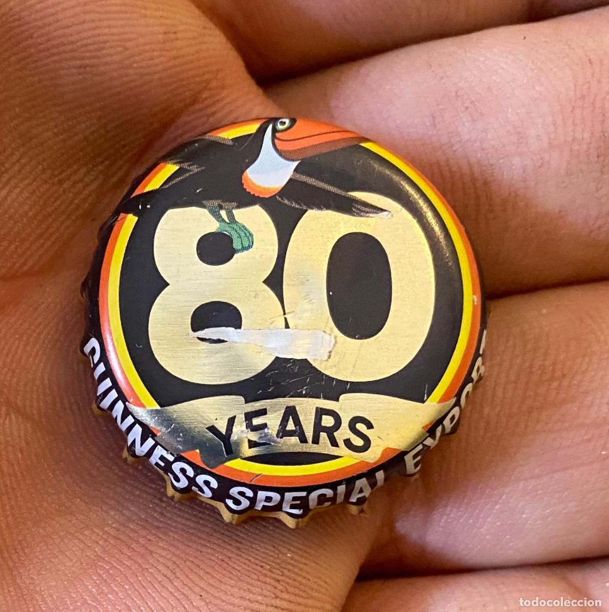 Coleccionismo de cervezas: Chapa o tap&oacute;n de corona. Guinness Special Export. Edici&oacute;n limitada 80 aniversario. Marca de abridor.