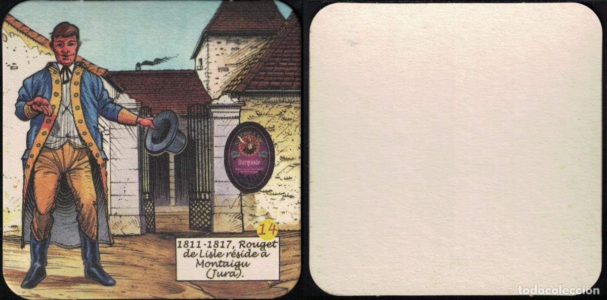 Coleccionismo de cervezas: Francia Sous Bock Beermat Coaster 14 Rouget de Lisle r&eacute;side &agrave; Montaigu Jura