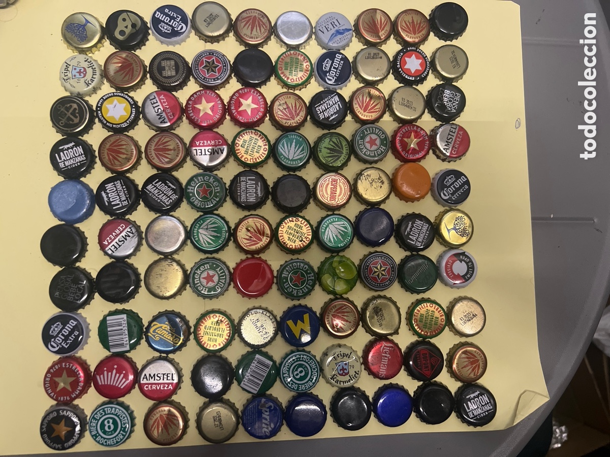 Coleccionismo de cervezas: T3/A7/11. LOTE DE 100 CHAPAS DE CERVEZA